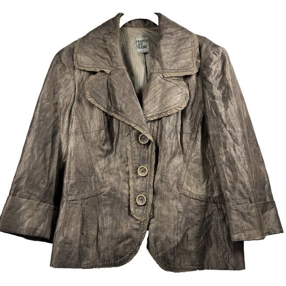 Anthropologie People Like Frank Women's Jacket Brown Size Med Long Sleeve Lined - Picture 1 of 8
